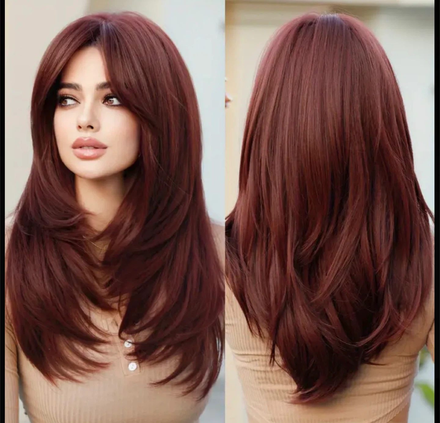 Auburn Layered Synthetic Wig