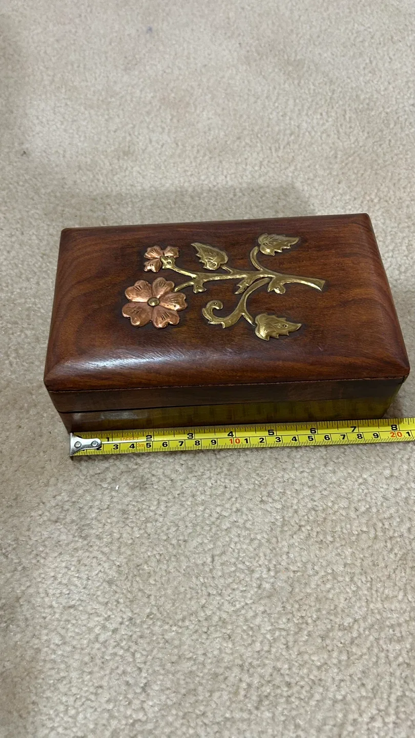 New Wooden Box with Floral Inlay image indicator(2)