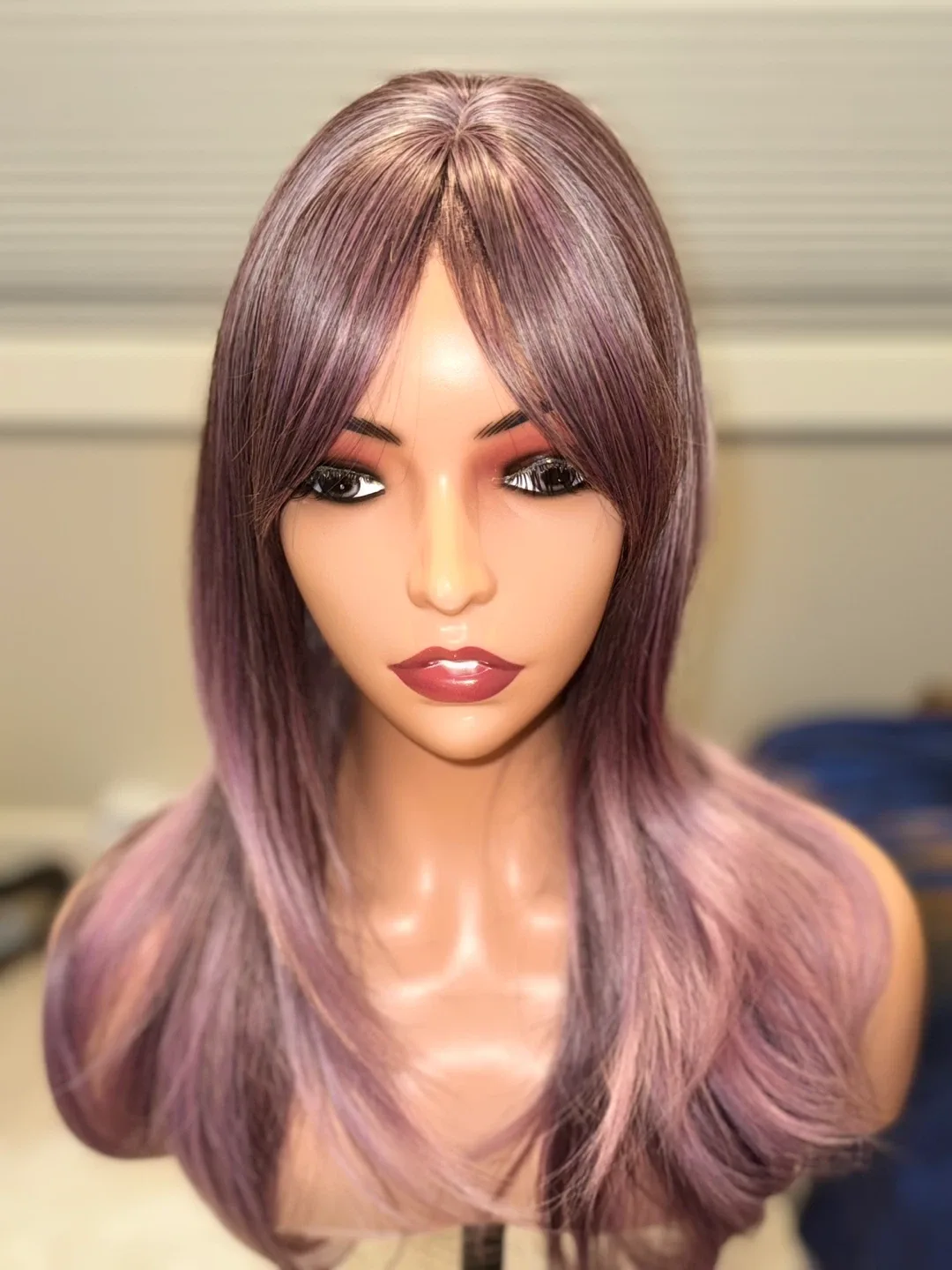 Purple Ombre Wig with Bangs image indicator(2)
