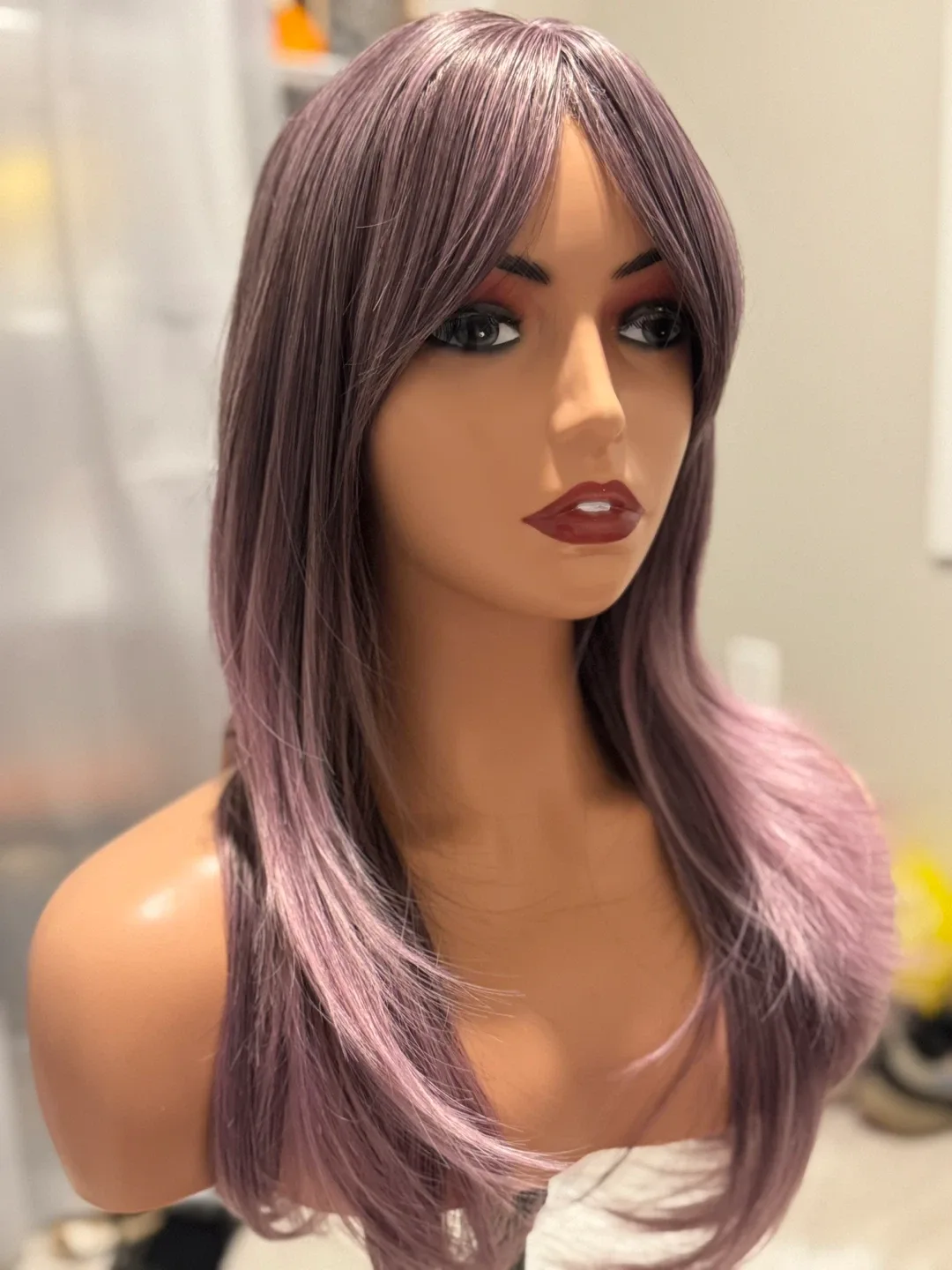 Purple Ombre Wig with Bangs image indicator(3)