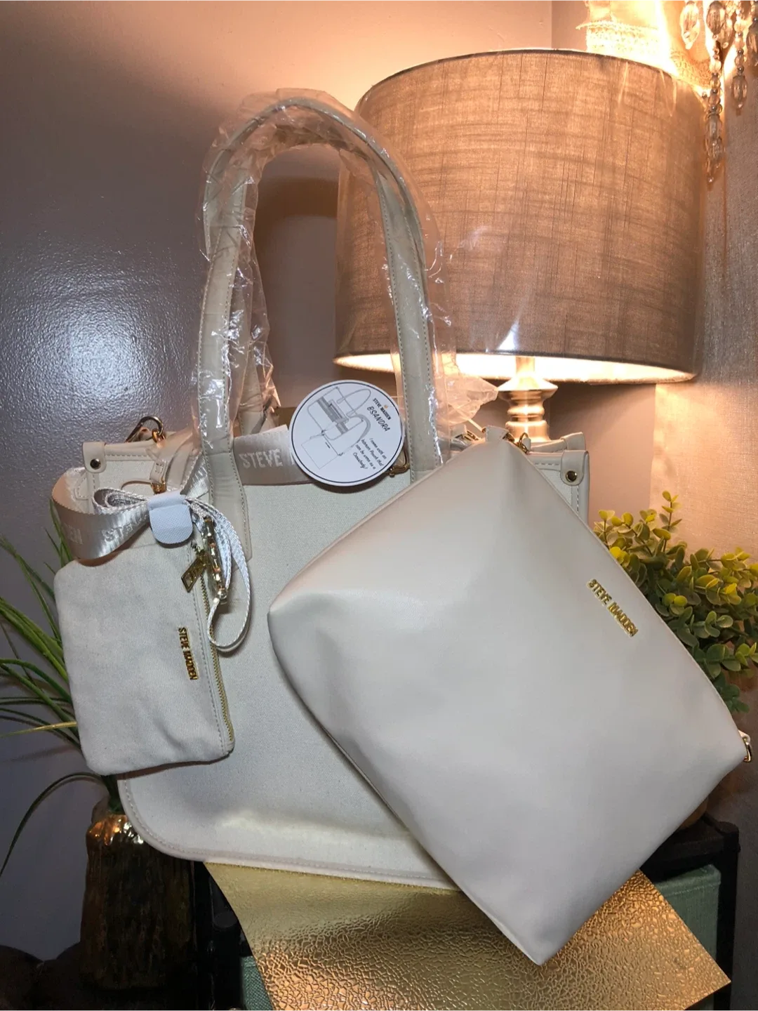 New Steve Madden Tote Bag - Ivory image indicator(5)