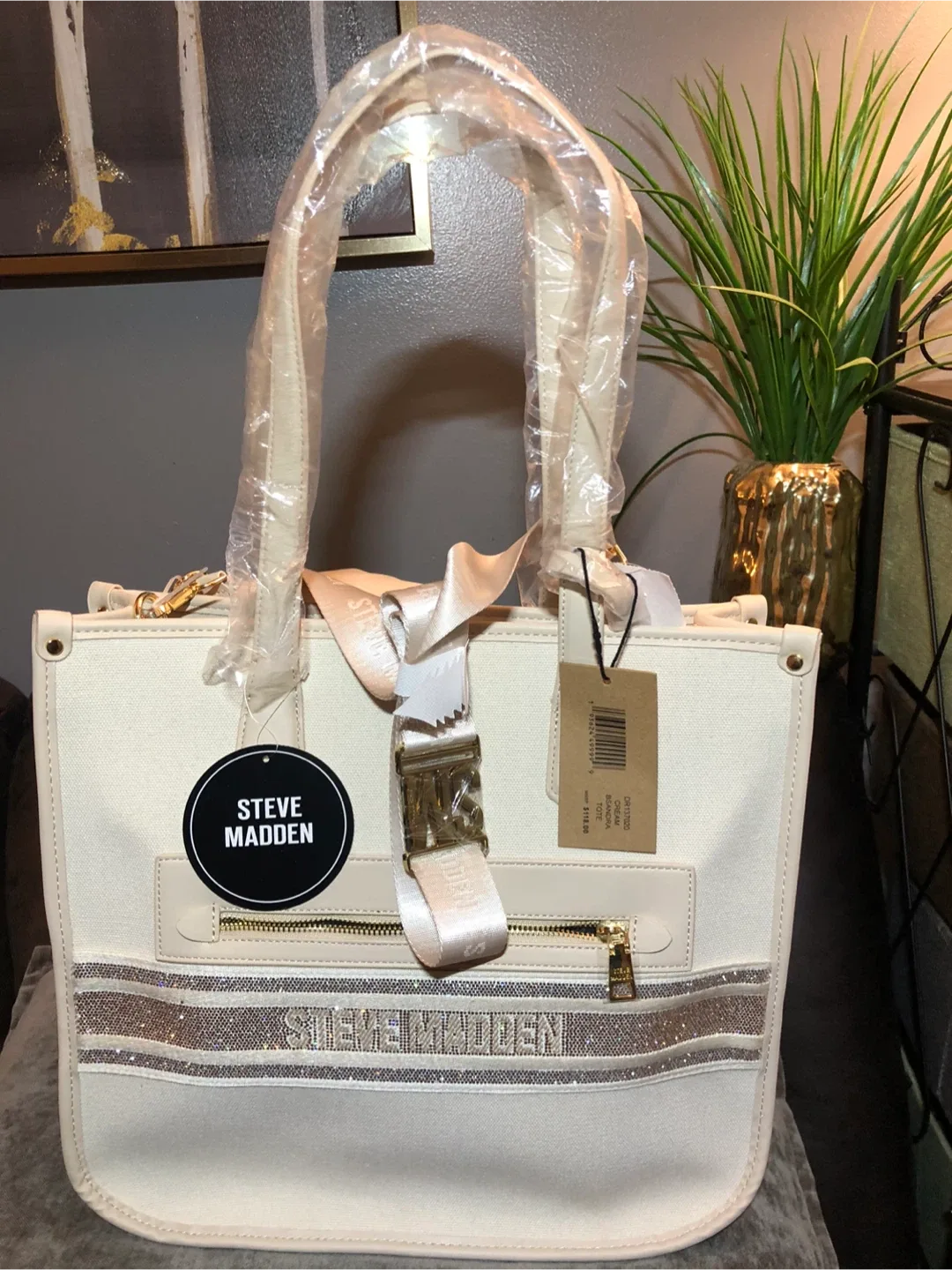 New Steve Madden Tote Bag - Ivory thumbnail
