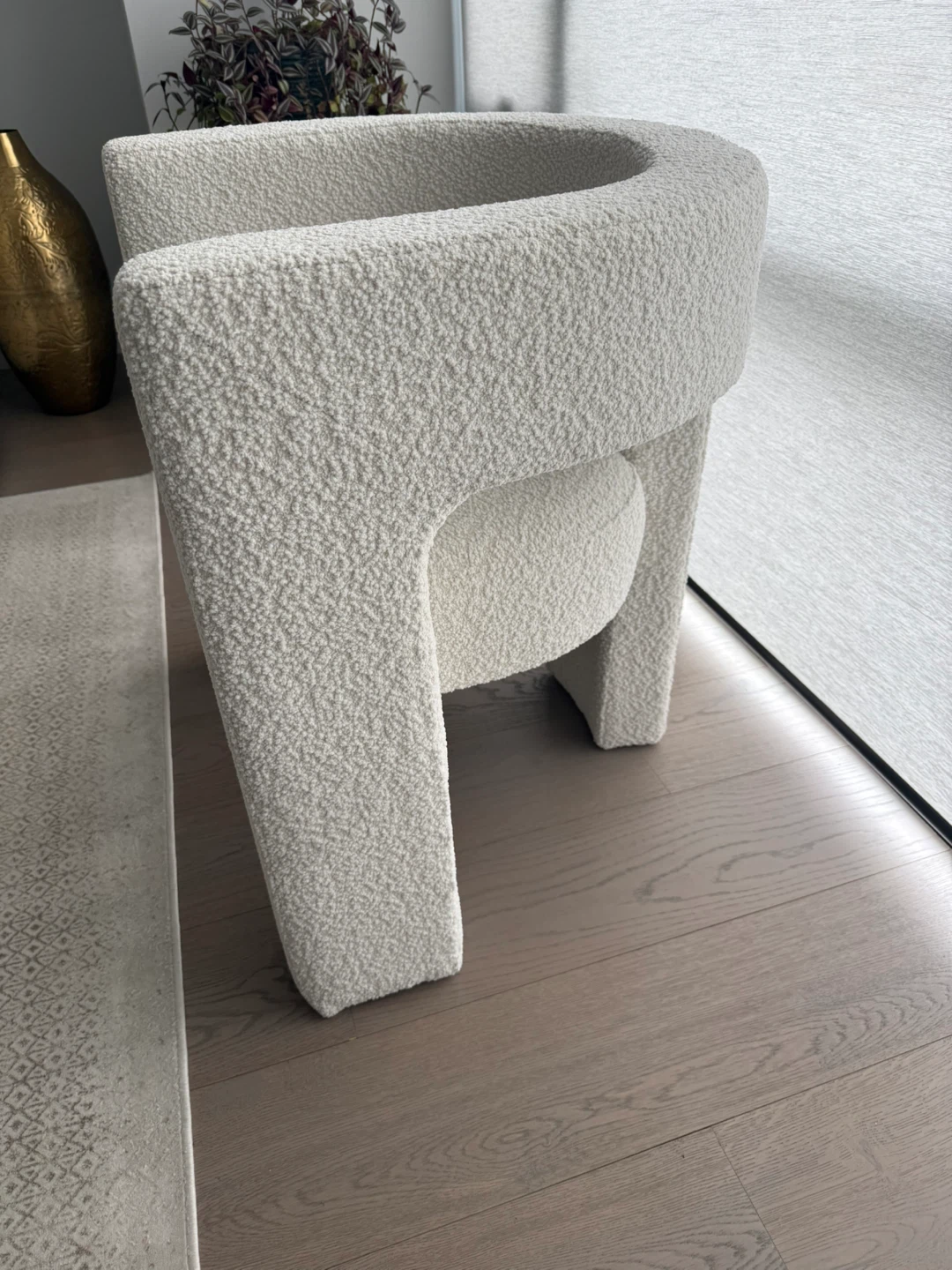 Brand New Boucle Accent Chair - Ivory White 28" - photo 2