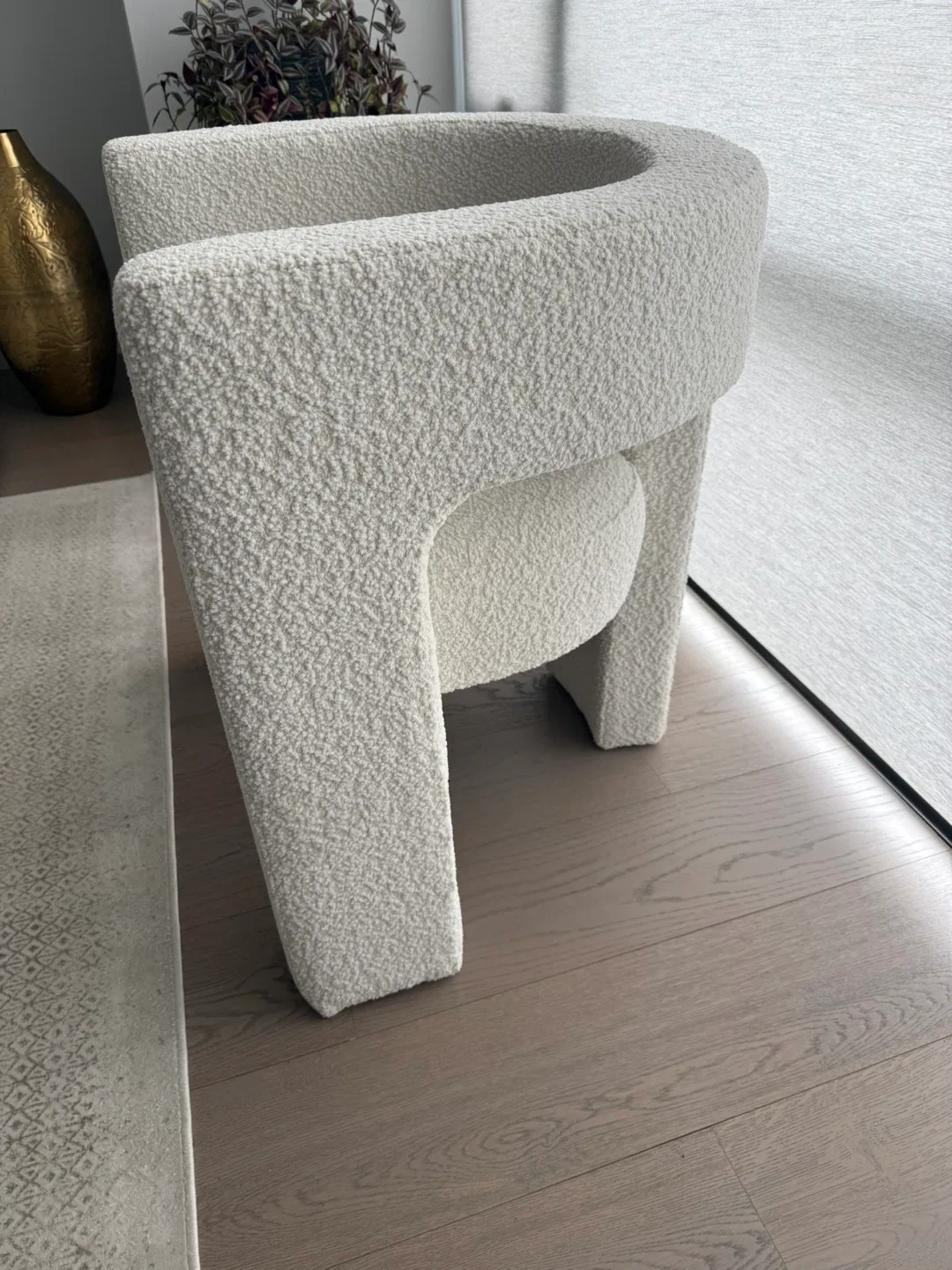 Brand New Boucle Accent Chair - Ivory White 28" image indicator(2)