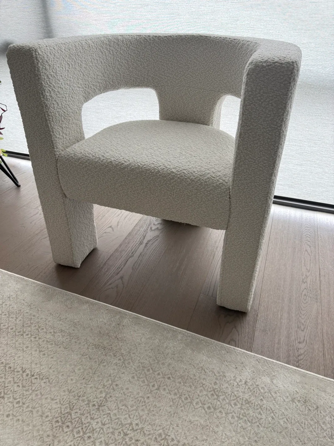 Brand New Boucle Accent Chair - Ivory White 28" thumbnail