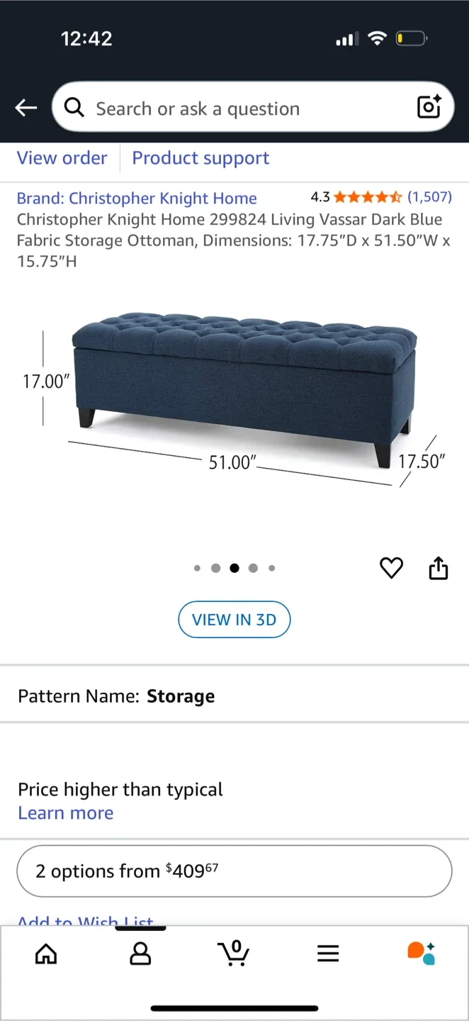 Storage Ottoman - Dark Blue image indicator(4)