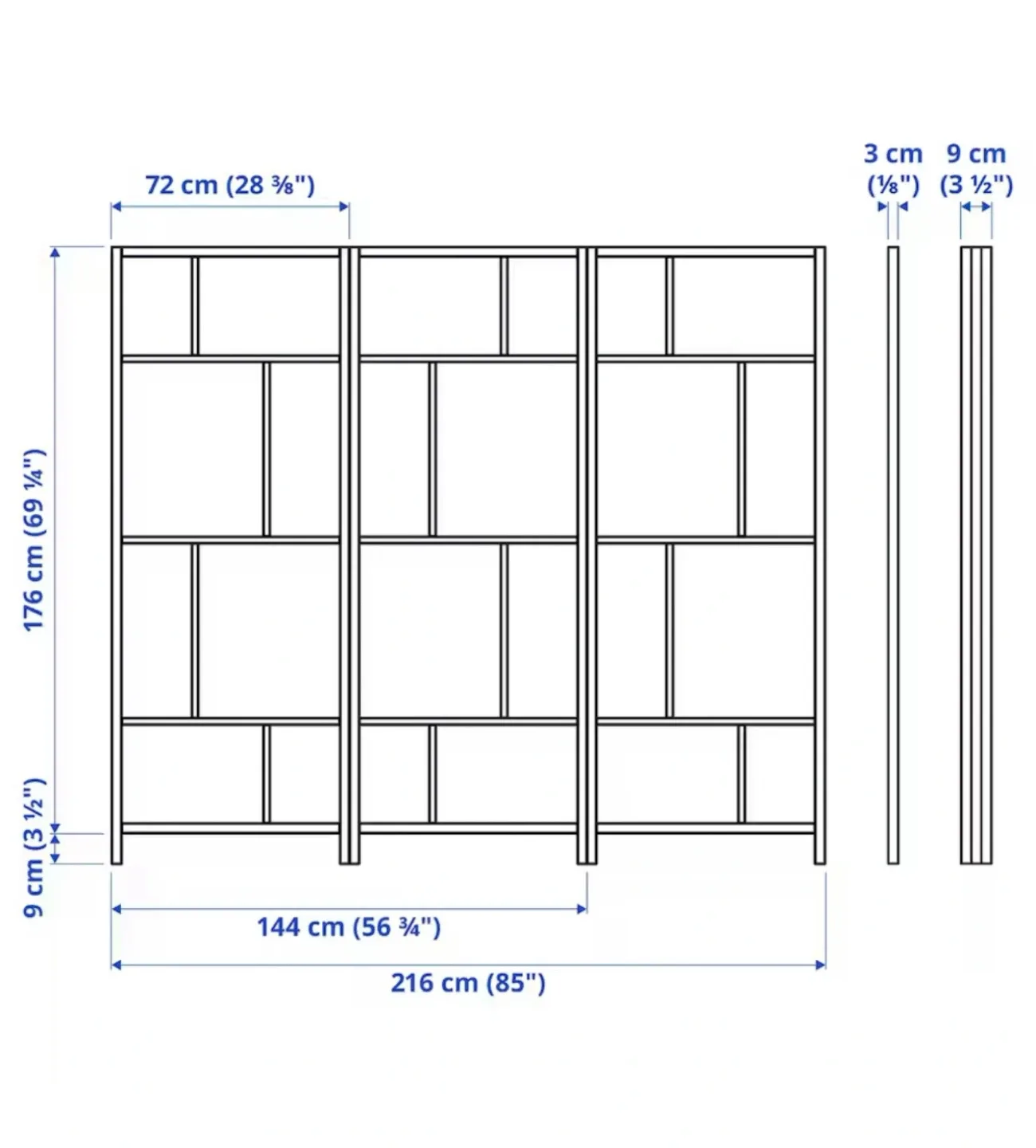 IKEA RISÖR Room Divider - White/Black image indicator(4)