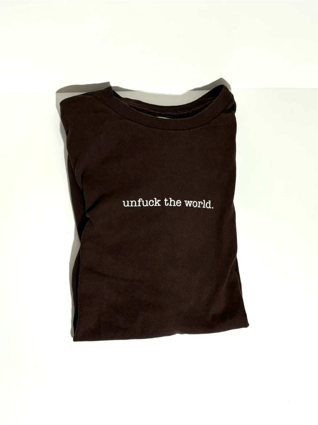 Unfuck the world Brown T-Shirt image indicator(2)
