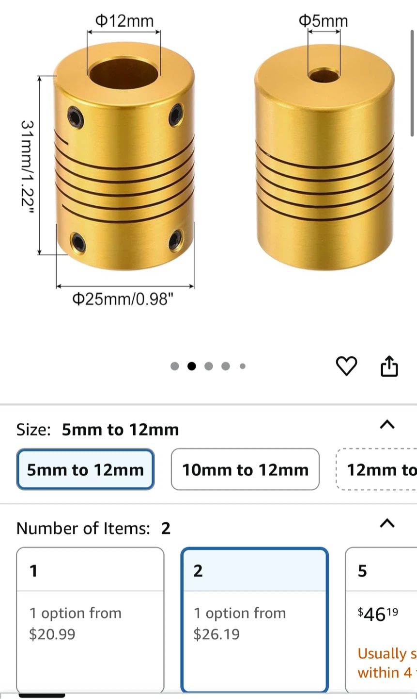 uxcell 5mm to 12mm Aluminum Shaft Couplings (2) - photo 2
