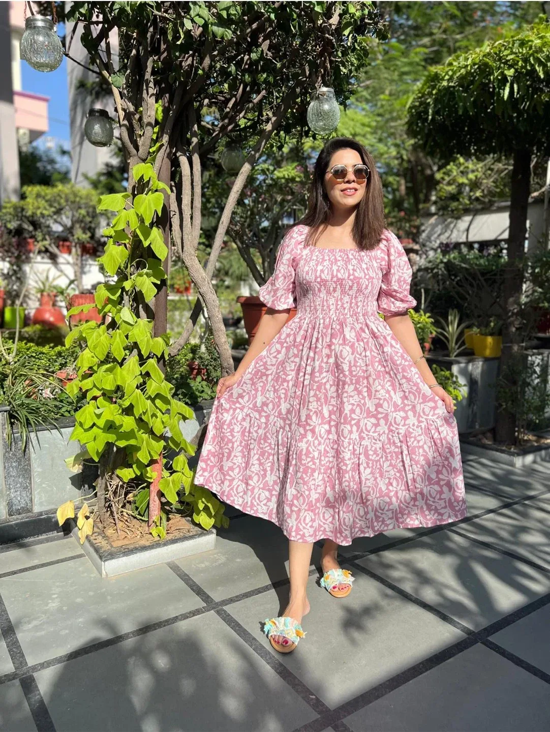 Pink & White Smocking Dress image indicator(3)