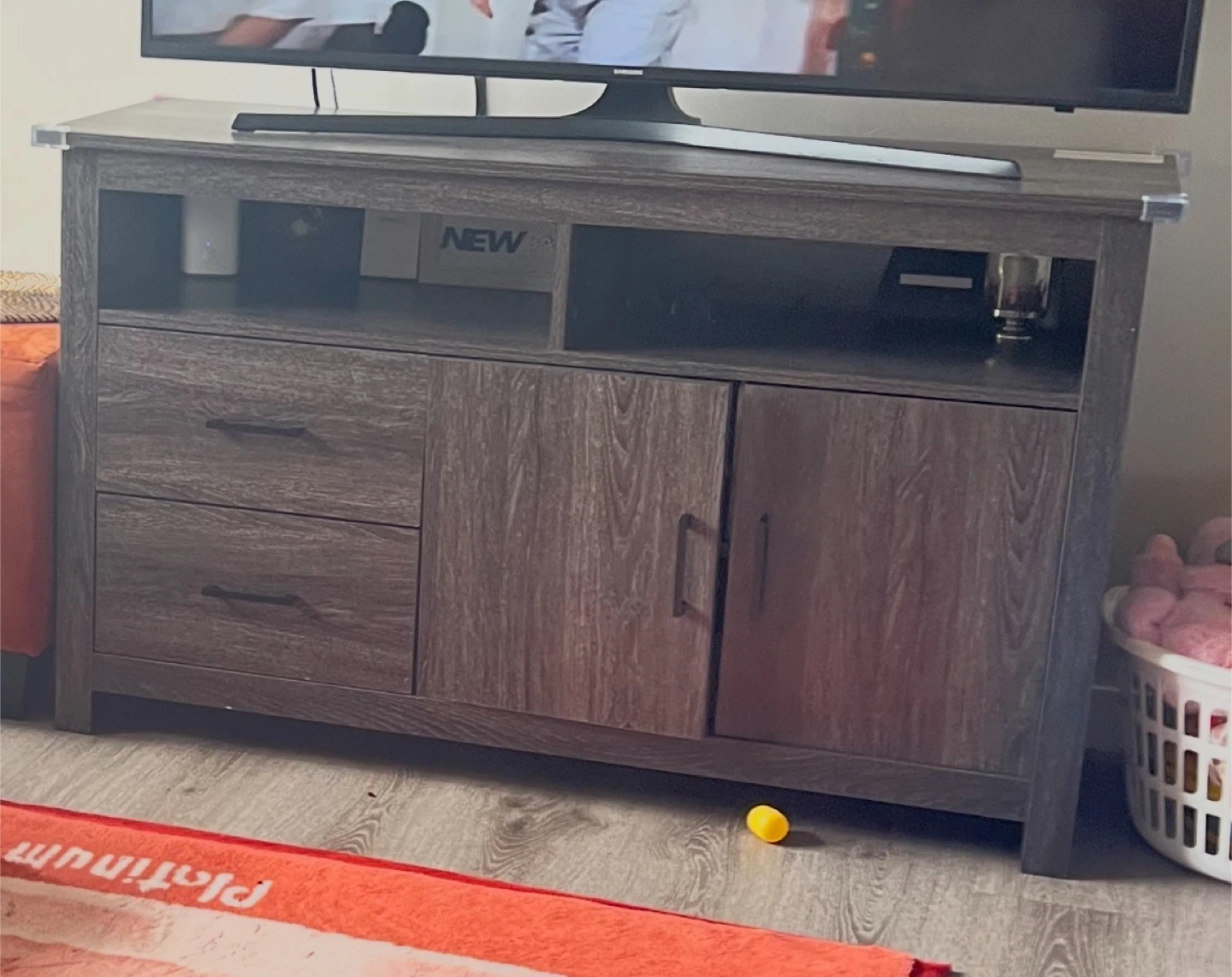 TV Stand - Dark Brown Wood - photo 2
