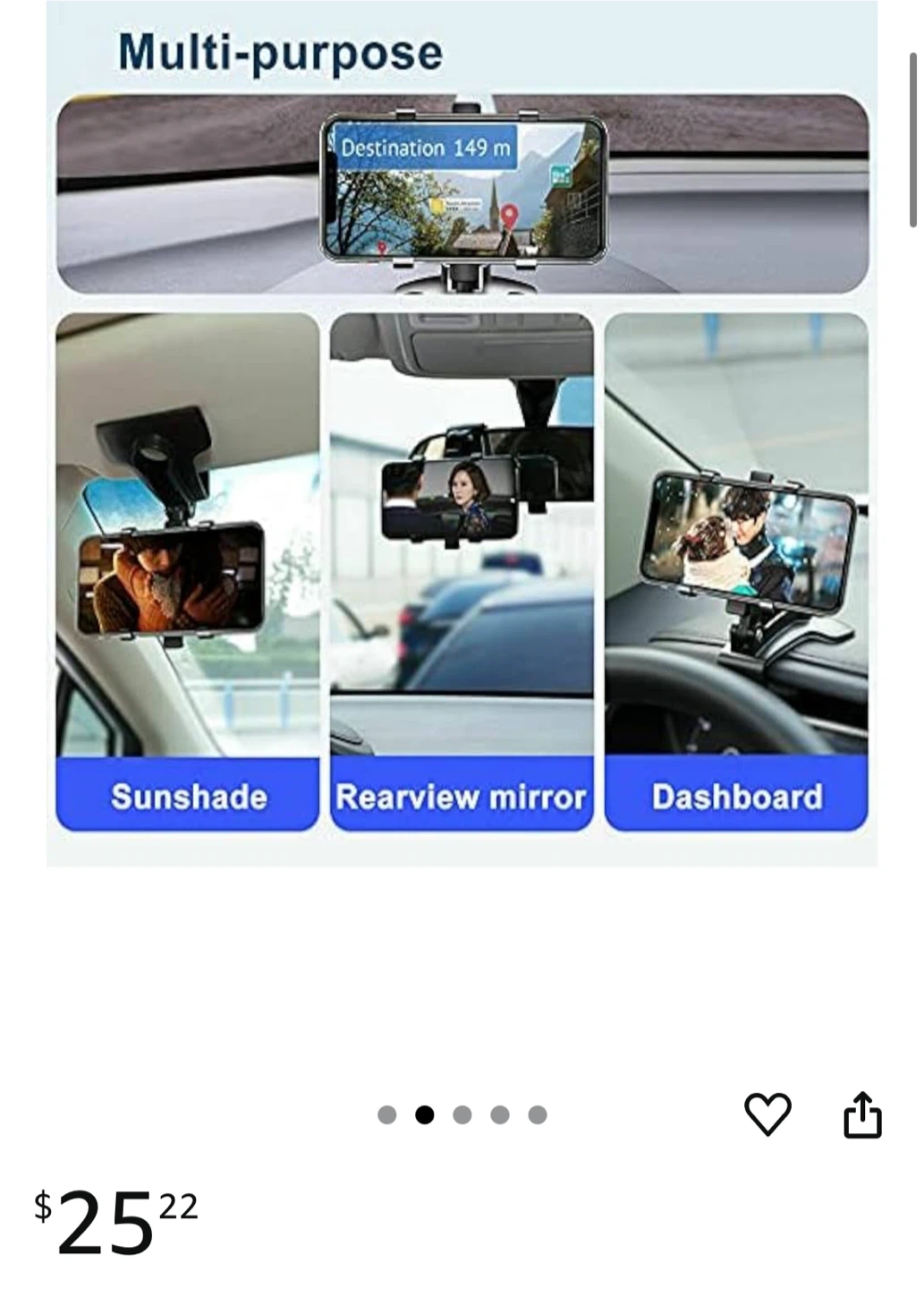 JORCEDI Car Phone Mount - Universal 360° Rotation - photo 2