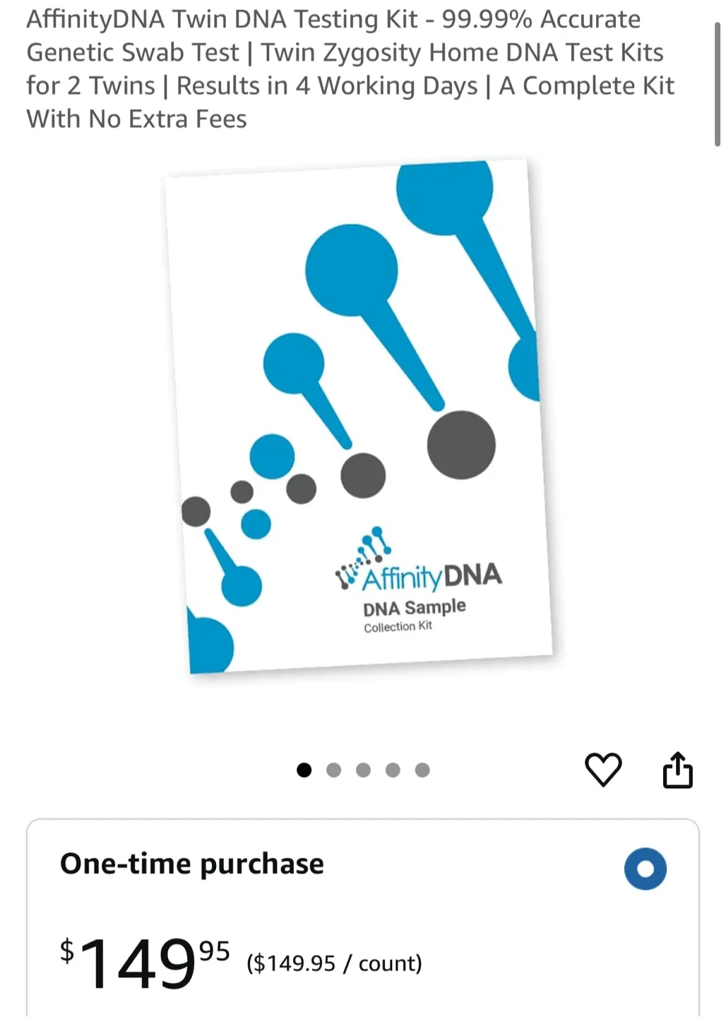 AffinityDNA Twin DNA Testing Kit thumbnail