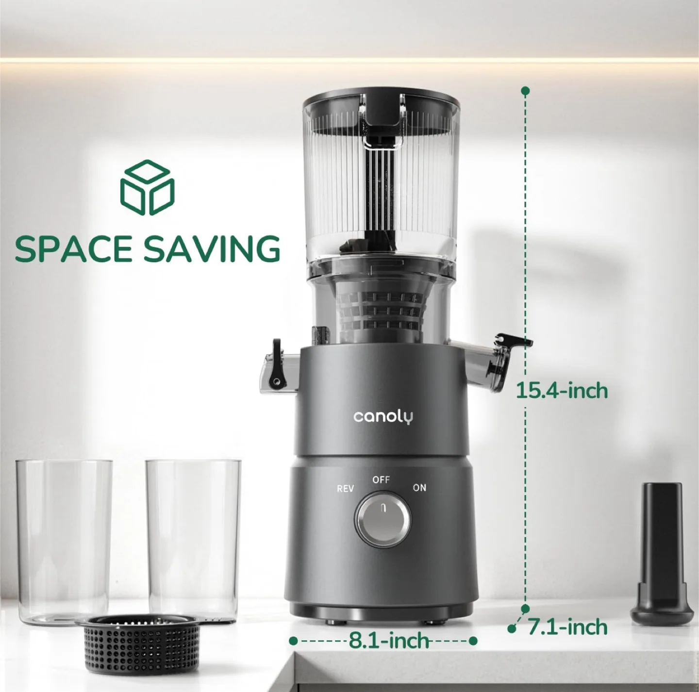 Brand New Canoly Cold Press Juicer, 350W Slow Masticating Juicer thumbnail