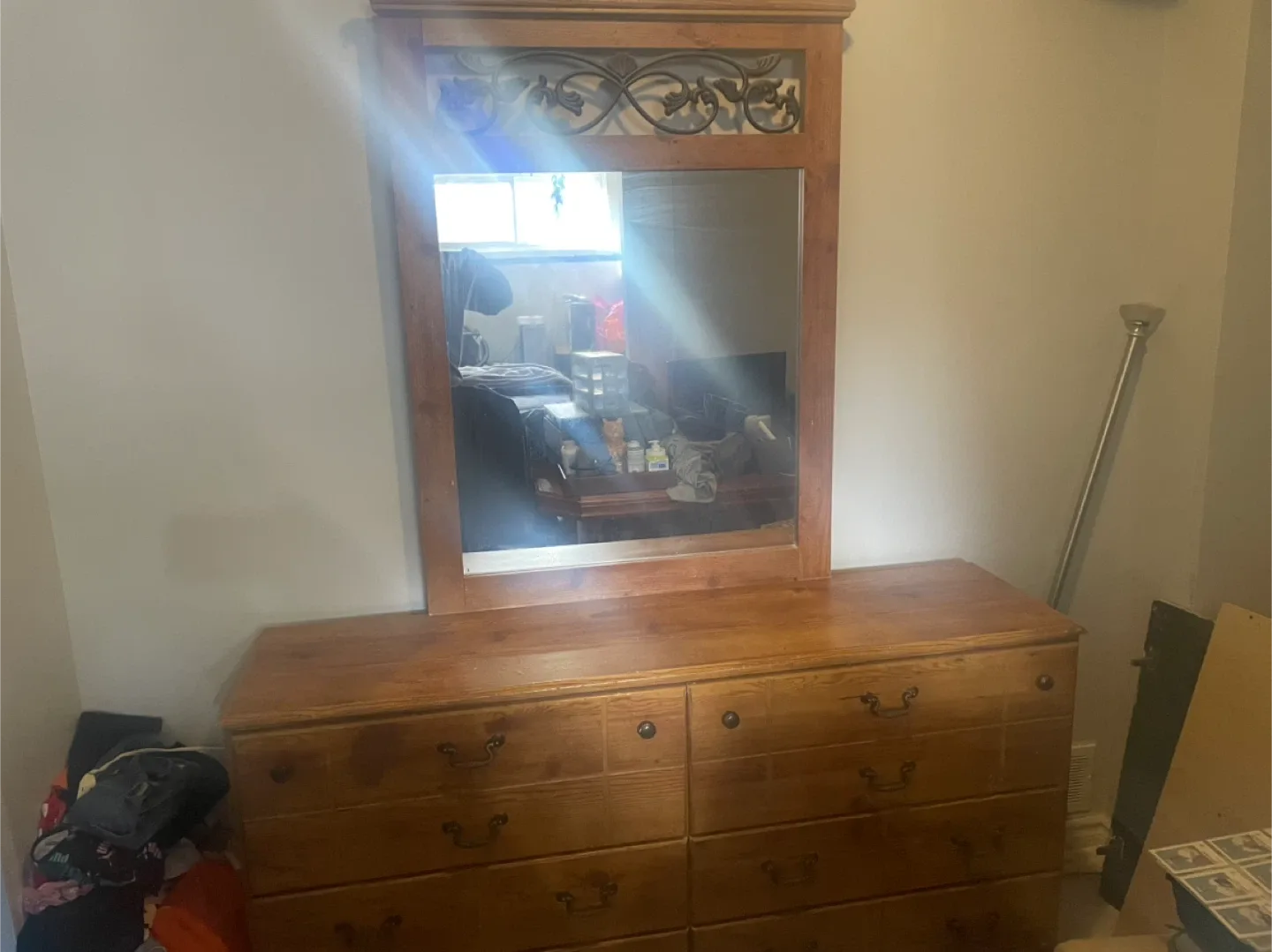 Wood Dresser with Mirror thumbnail