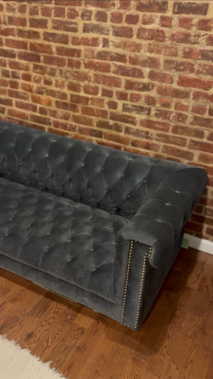 Gray Tufted Sofa - photo 3