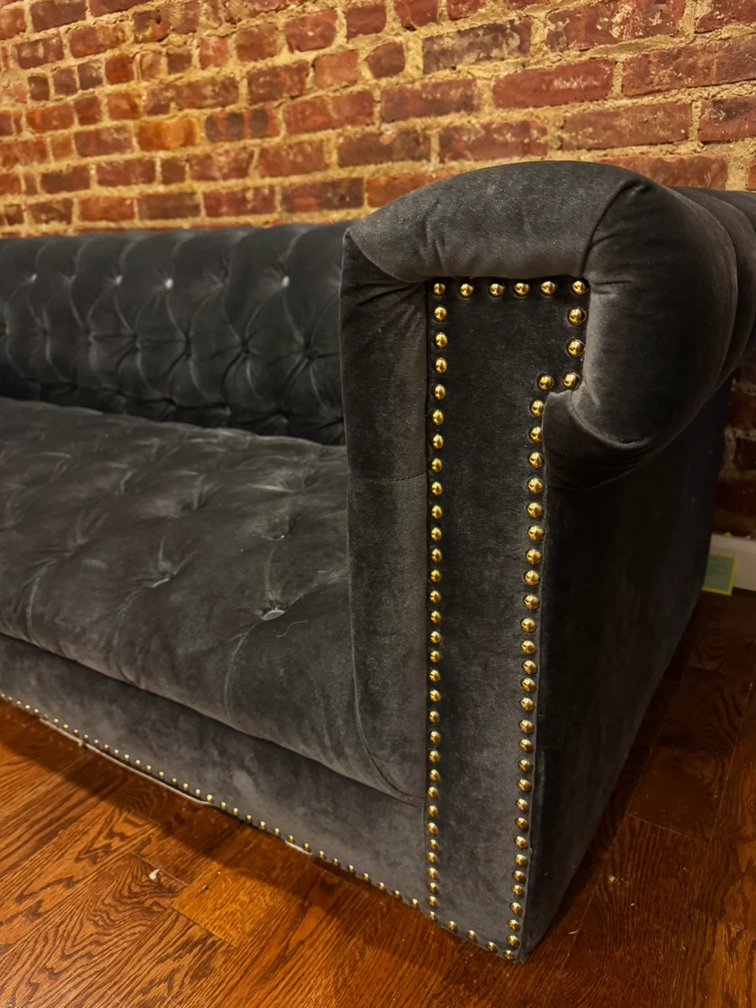 Gray Tufted Sofa - photo 2