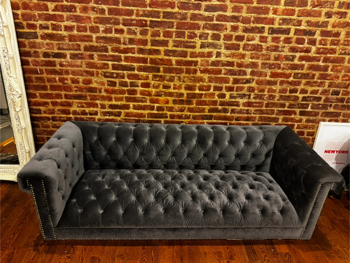 Gray Tufted Sofa
