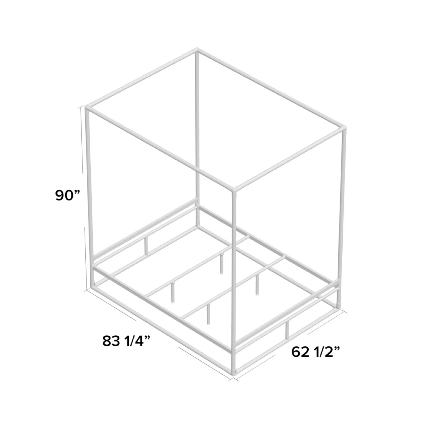 Black Metal/Gold Ends Canopy Bed Frame - photo 5