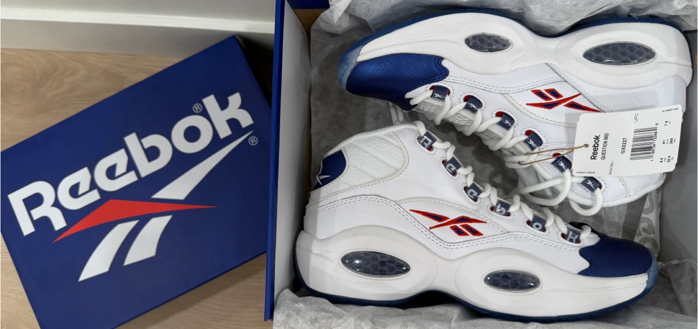 Reebok Question Mid Blue Toe – Allen Iverson Shoes – $150 OBO