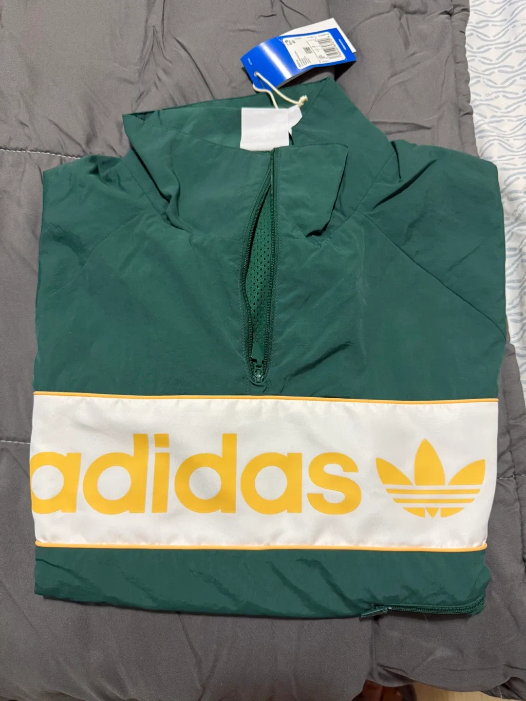New Adidas Pullover Jacket - Green & Yellow image indicator(2)