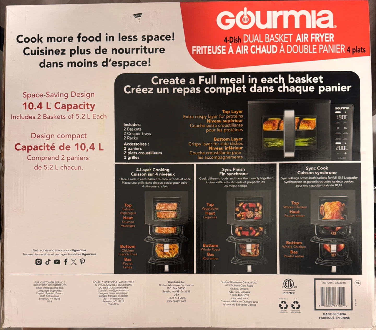 Gourmia 4-Dish Dual Basket Air Fryer - New! - photo 5