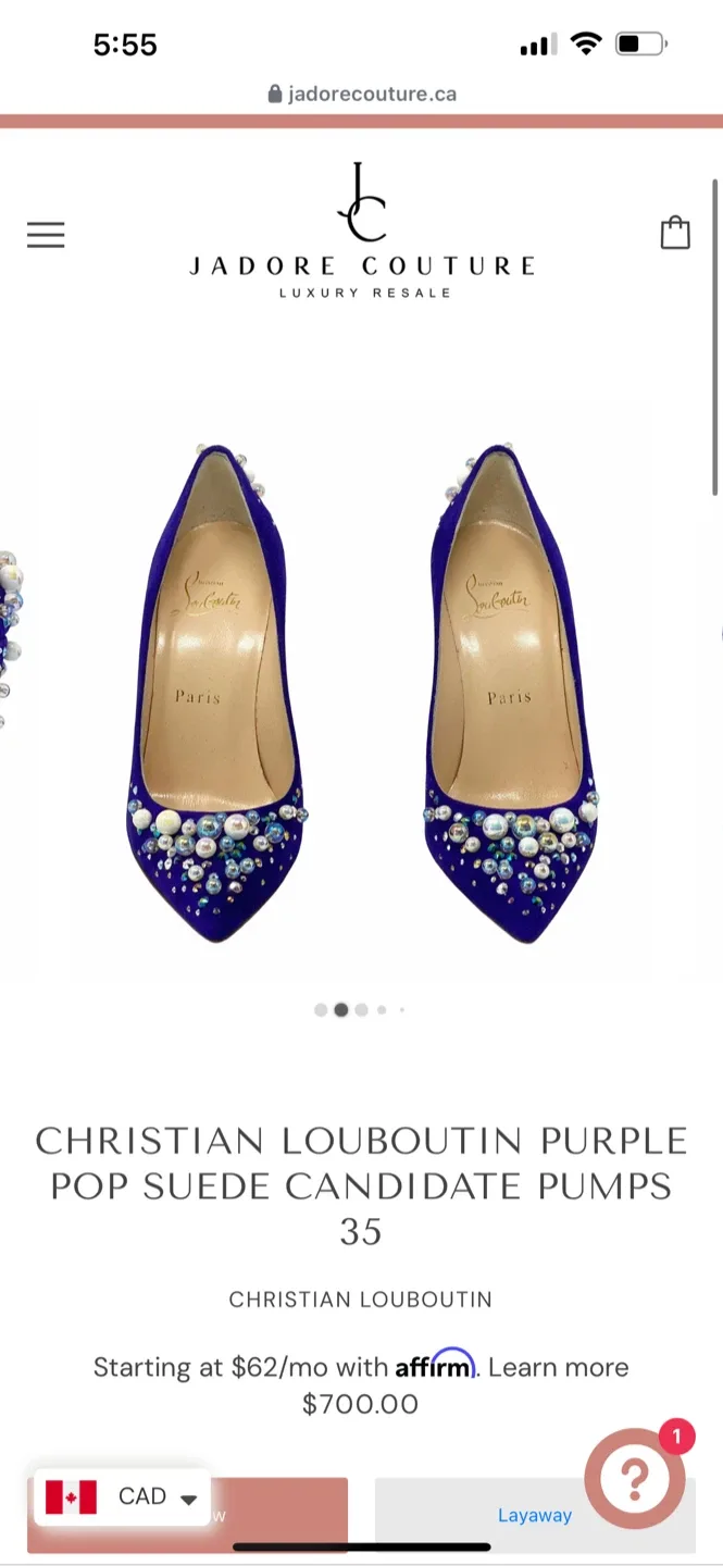 Christian Louboutin Purple Pop Suede Pumps - Size 35 image indicator(3)