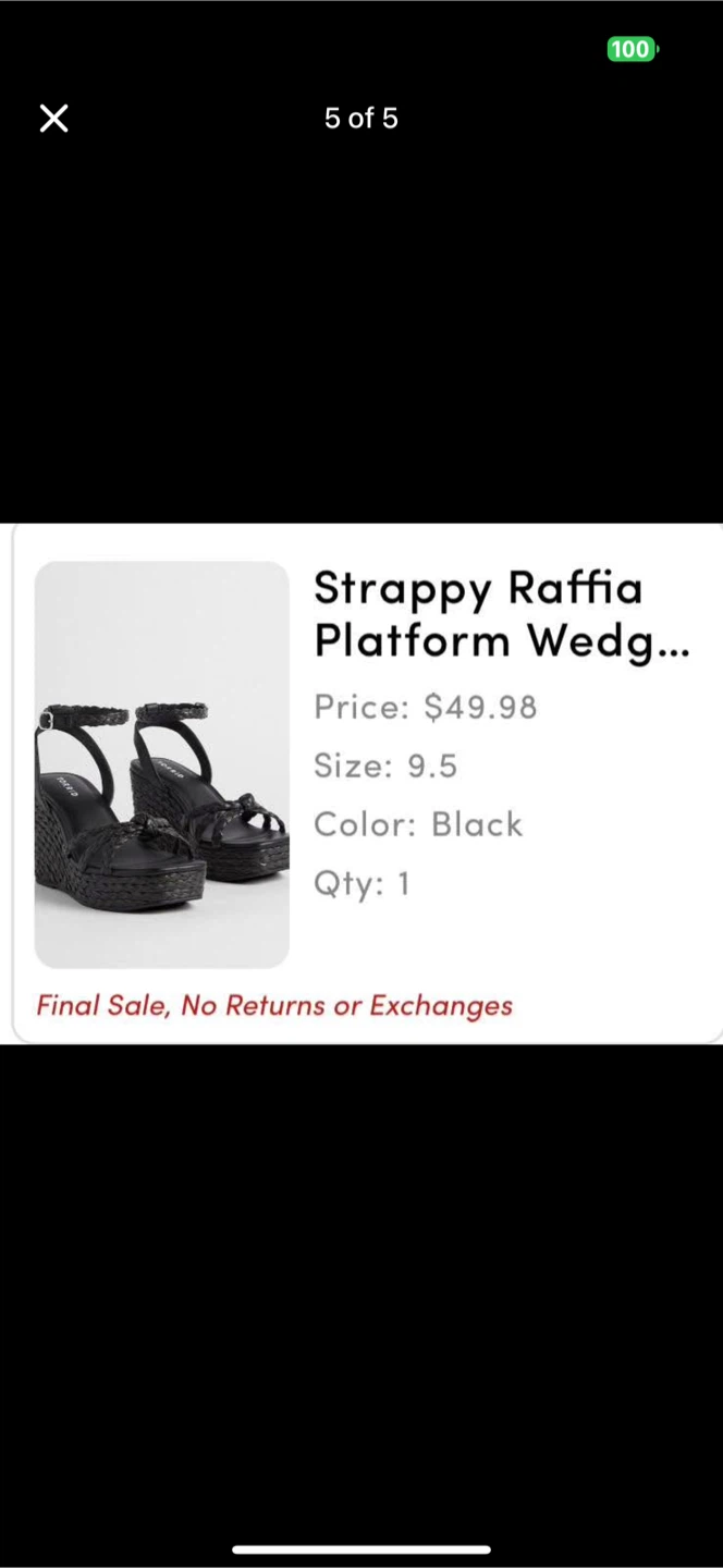 Torrid Black Strappy Raffia Platform Wedge Sandals - Size 9.5 - photo 5