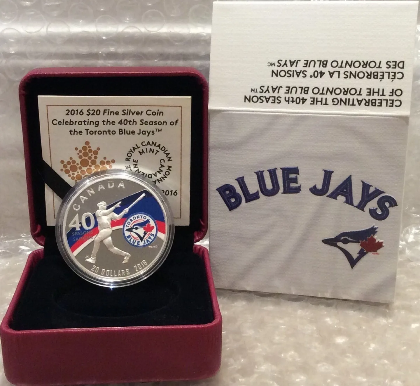 Blue Jays 40th Anniversary Coins 1 OZ Pure Silver thumbnail