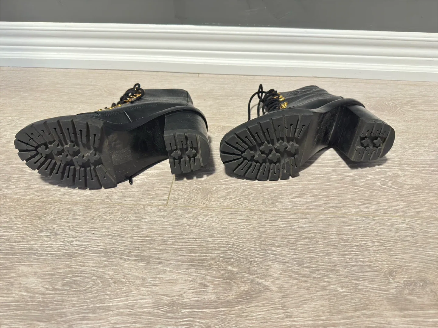 Tory Burch Black Leather Heeled Lug Boots image indicator(4)