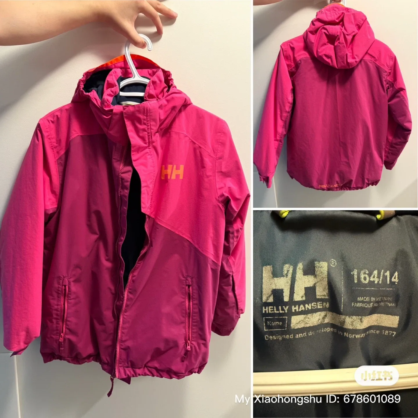 Helly Hansen Pink Jacket Size 164/14 thumbnail
