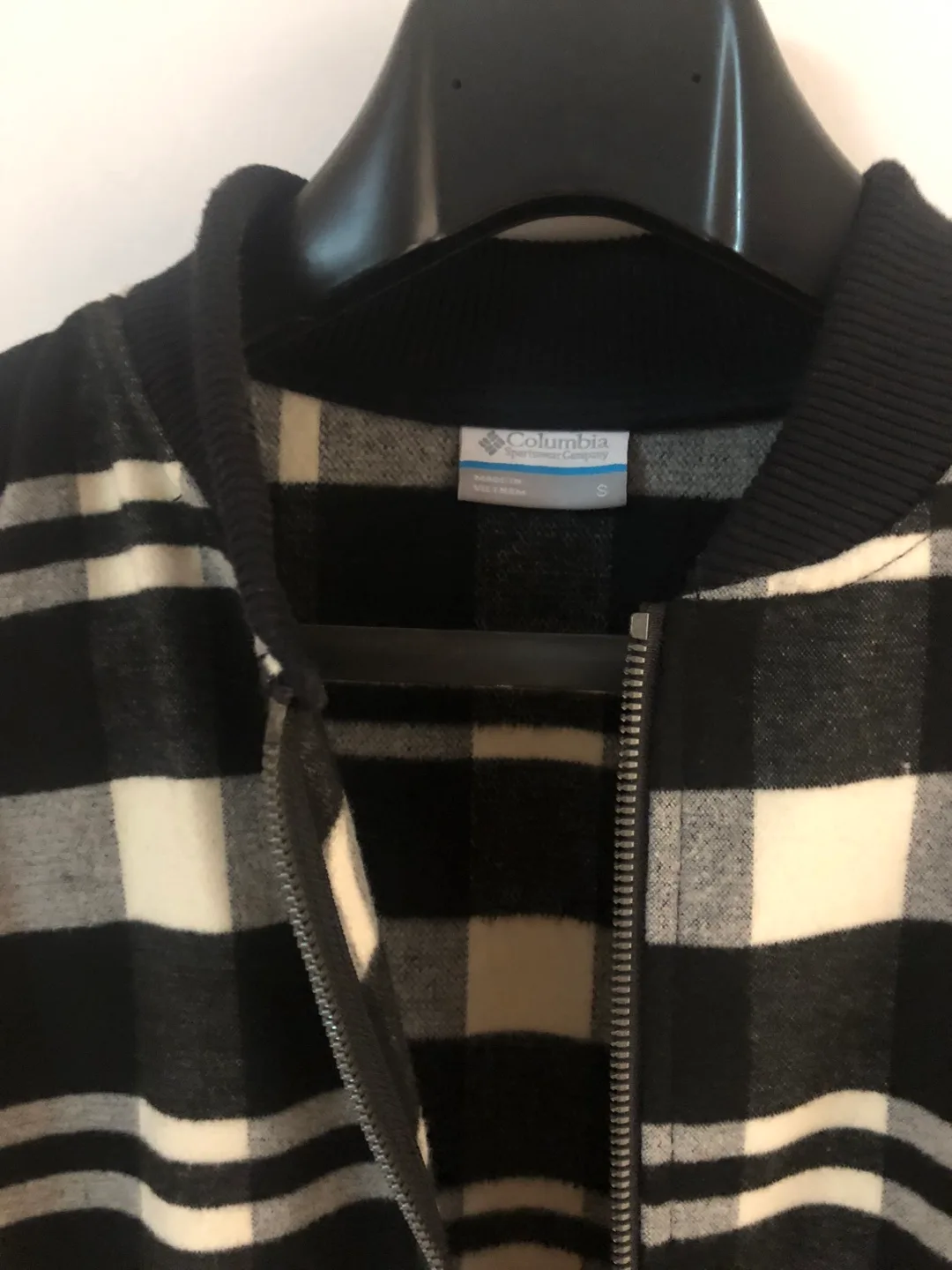 Columbia Black & White Plaid Bomber Jacket - Size S image indicator(2)