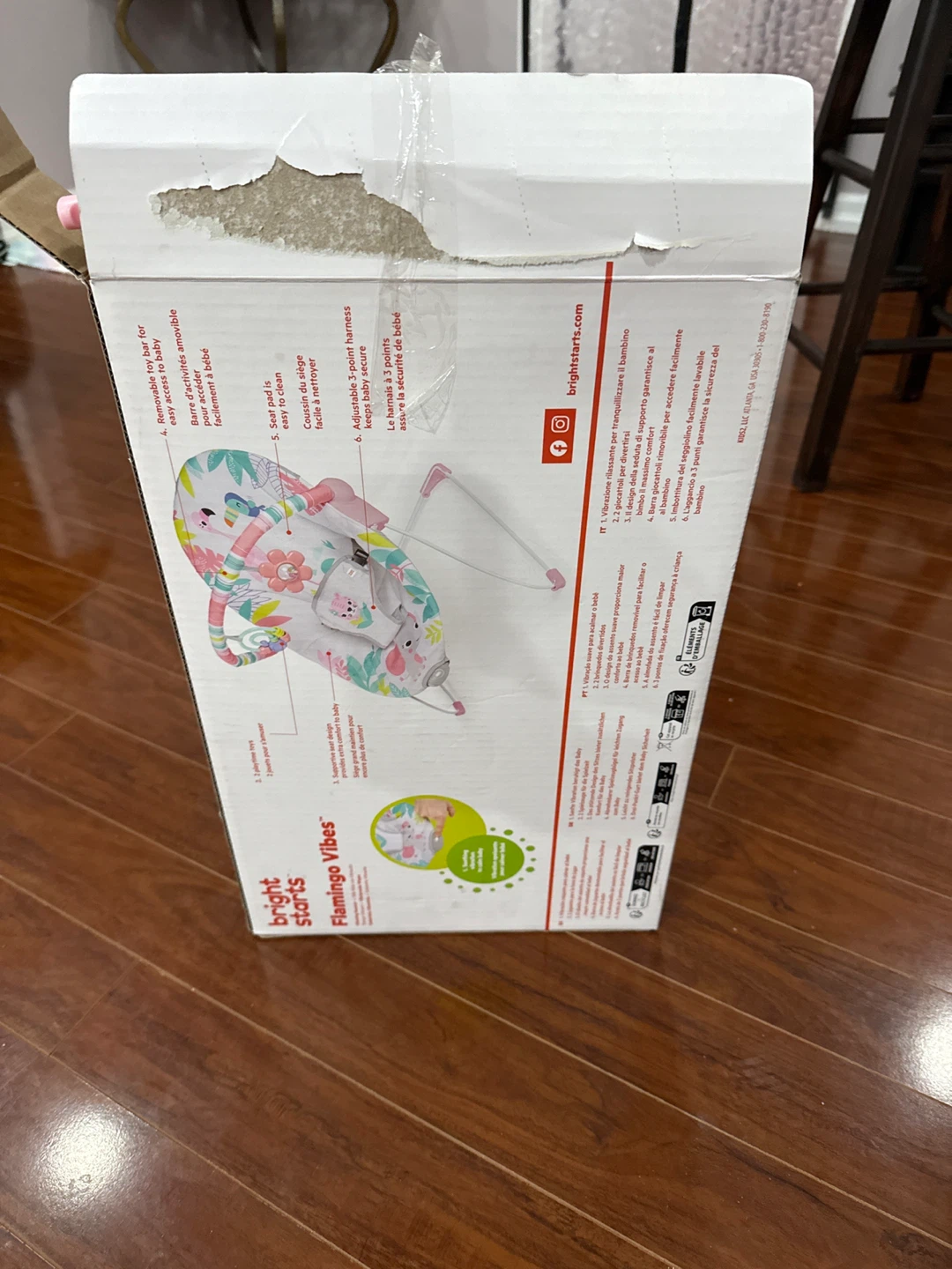 Bright Starts Flamingo Vibes Vibrating Bouncer - New in Box! - photo 2