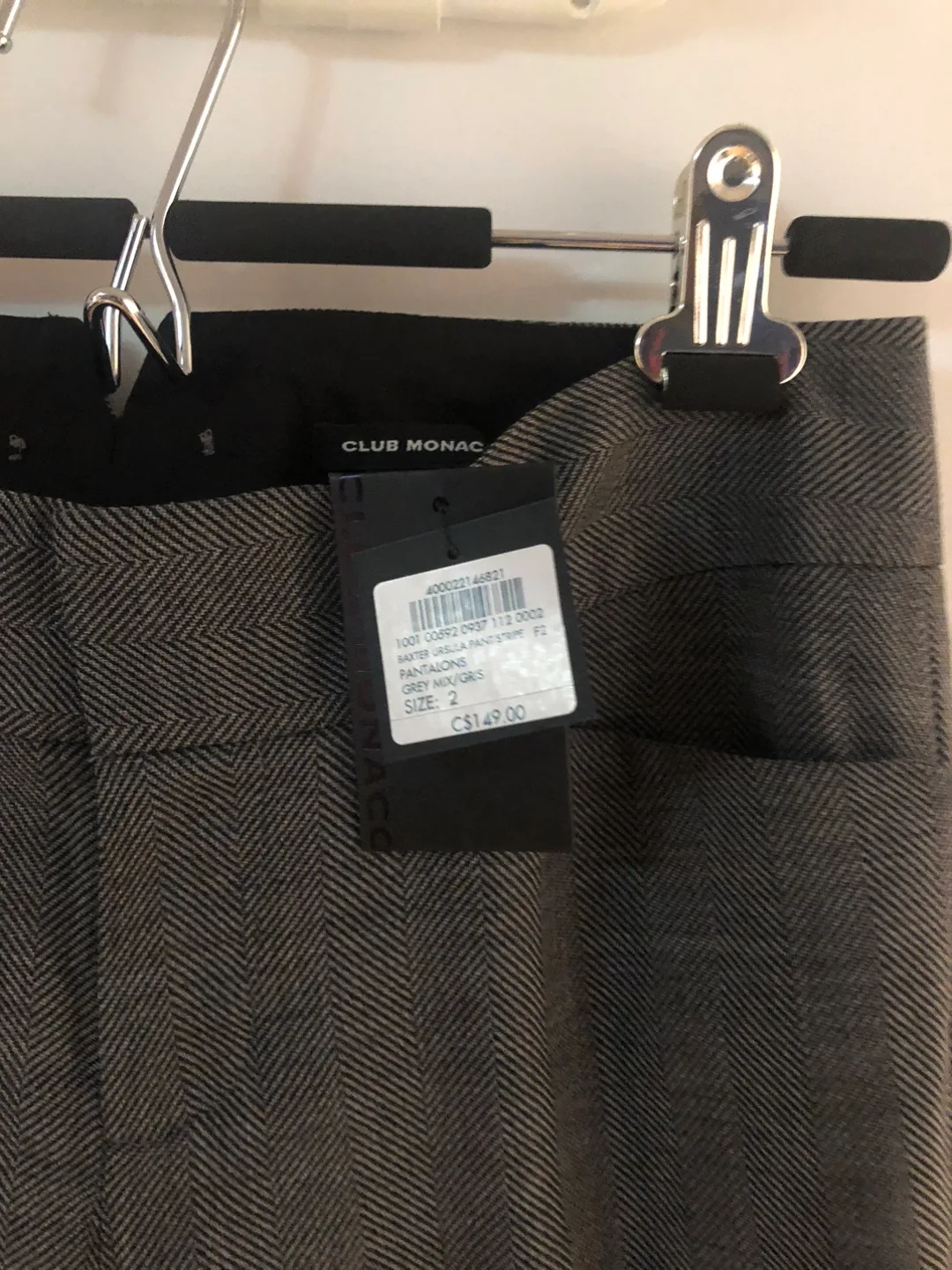 Club Monaco Herringbone Pants Size 2 image indicator(2)