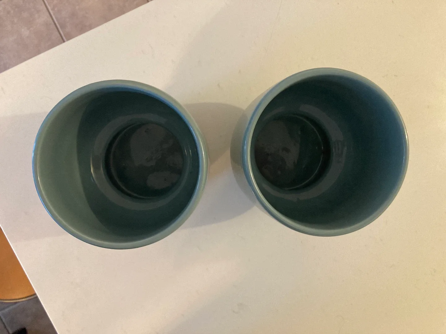 Set of 2 Blue-Green Ceramic Plant Pots image indicator(2)