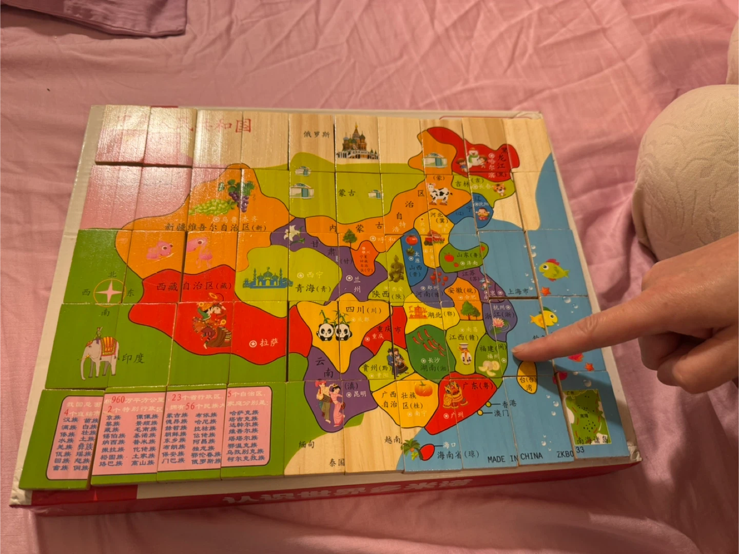 Wooden World Map Dominoes Puzzle