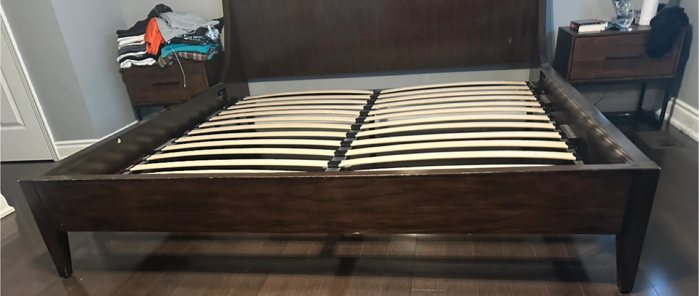 King Size Bed Frame - Dark Wood - photo 3