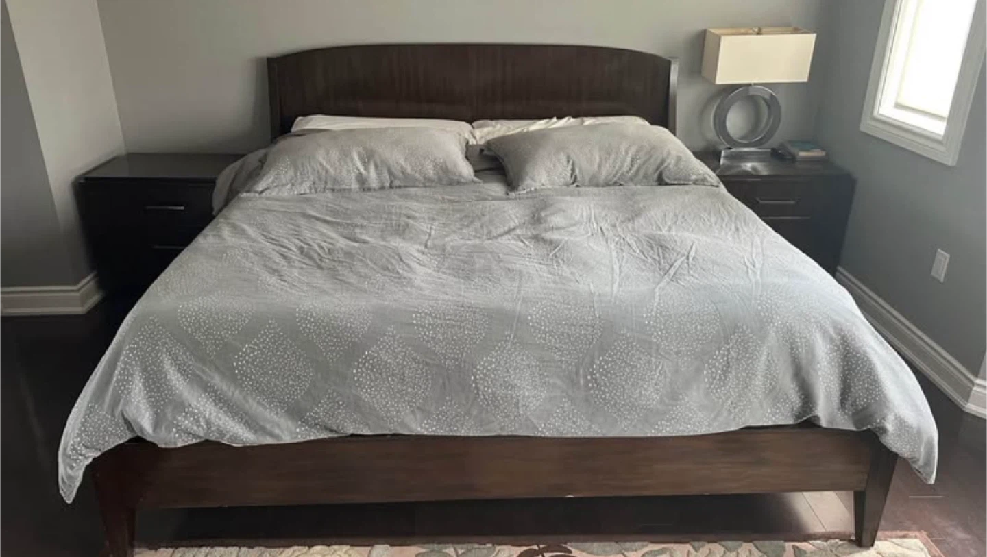 King Size Bed Frame - Dark Wood - photo 5