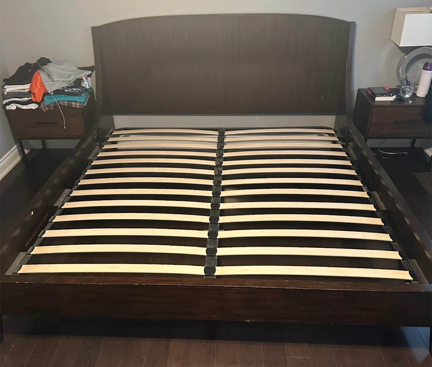 King Size Bed Frame - Dark Wood