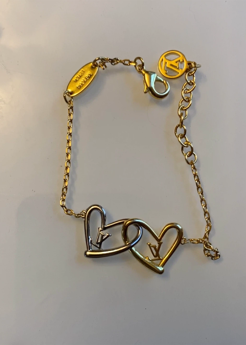 Gold & Silver intertwined Heart Bracelet - photo 2