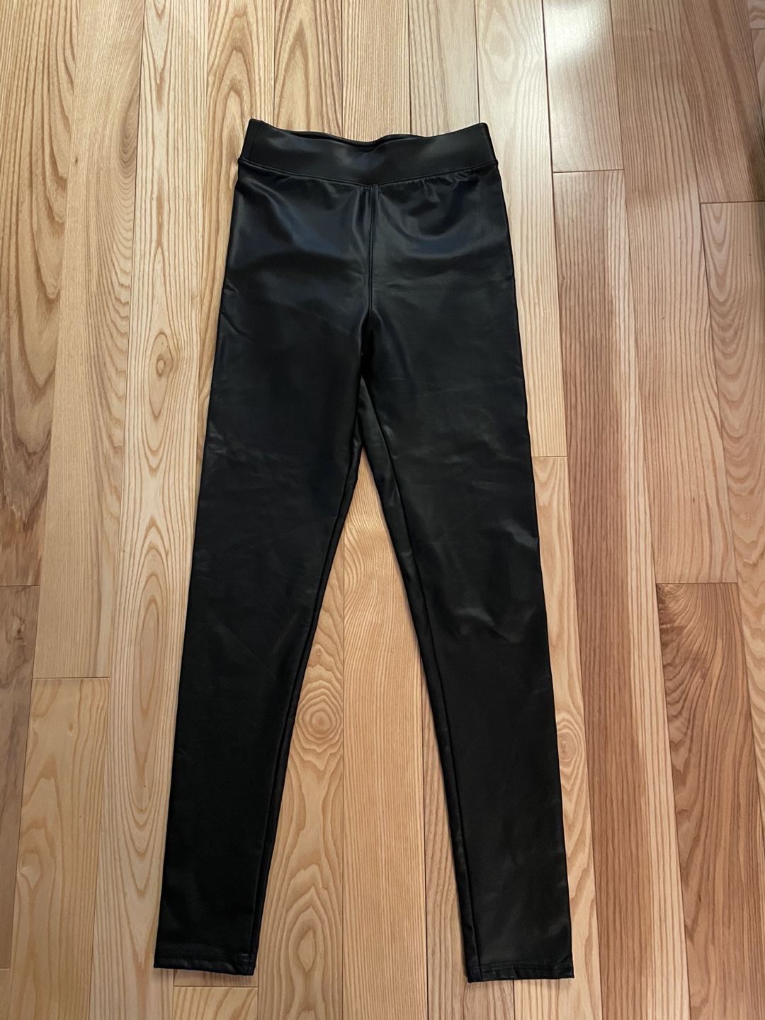 Black Faux Leather Leggings - photo 2