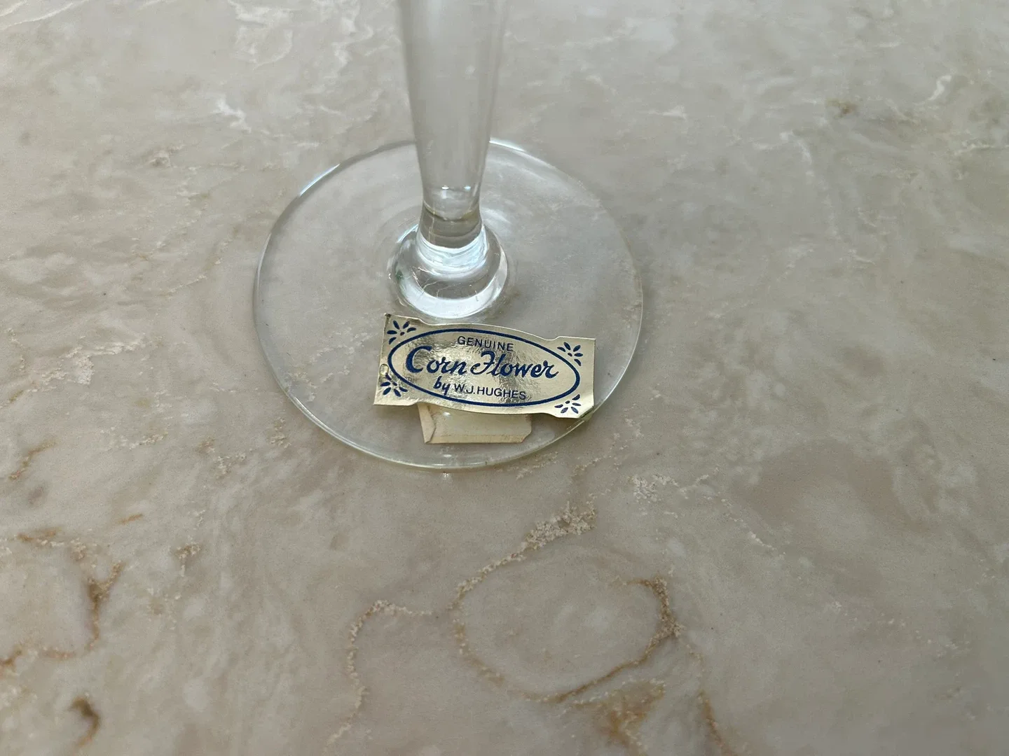 6 VINTAGE WJ HUGHES CRYSTAL CORNFLOWER GLASSES (SEE DESCRIPTION) image indicator(2)