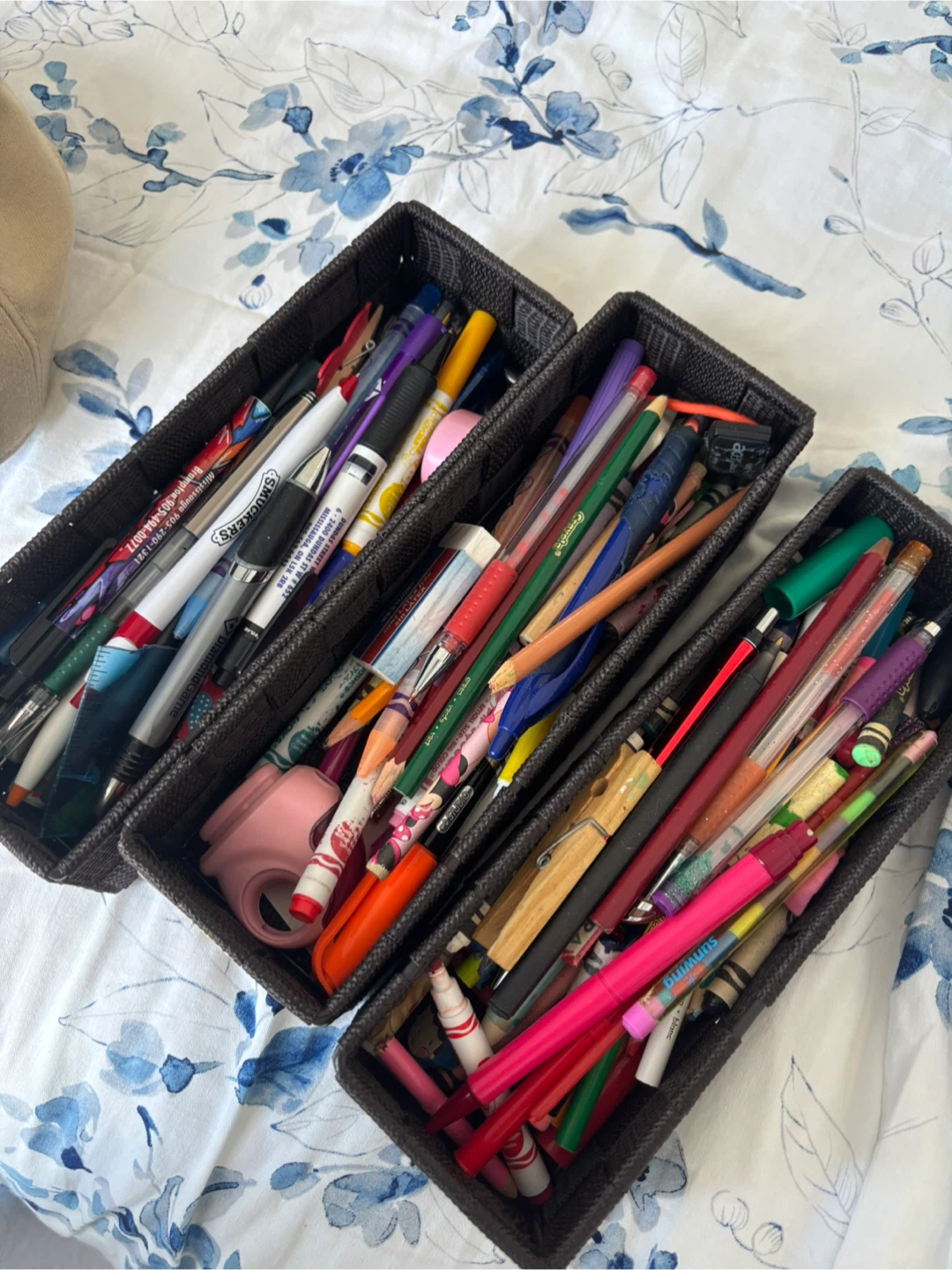 Mixed Lot of Pens, Pencils, and Markers, erasers