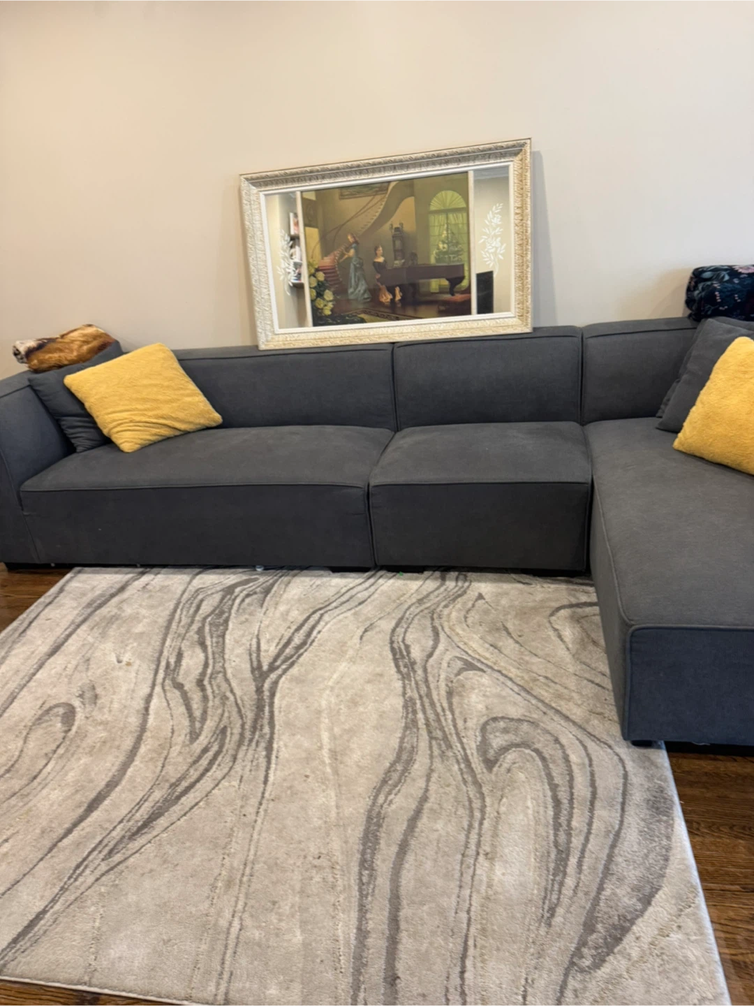 Grey Modular Sectional Sofa and carpet - photo 4