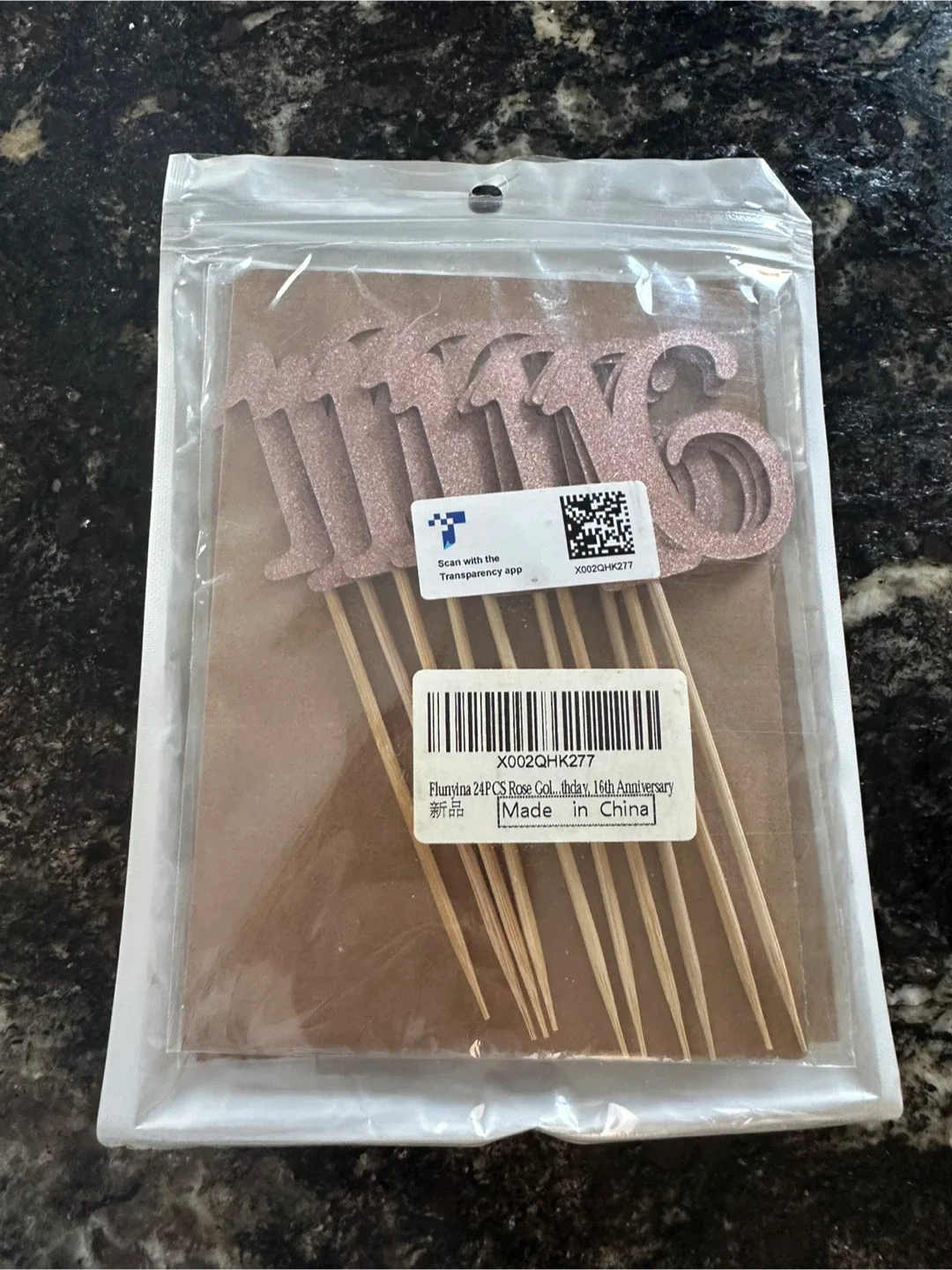 Flumyina Rose Gold 16th Birthday Cupcake Toppers image indicator(2)