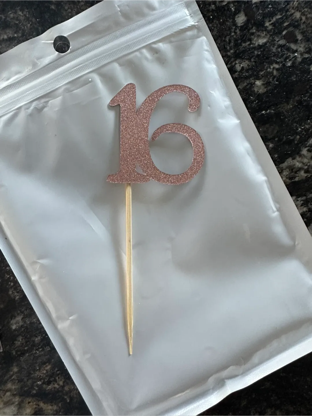 Flumyina Rose Gold 16th Birthday Cupcake Toppers image indicator(3)