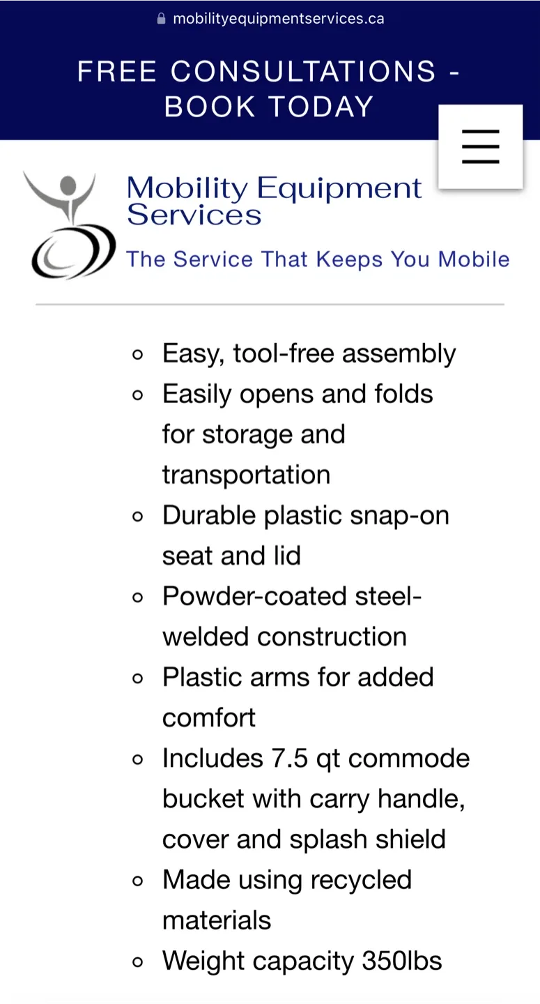 Mobility Equipment Services Commode Chair image indicator(3)