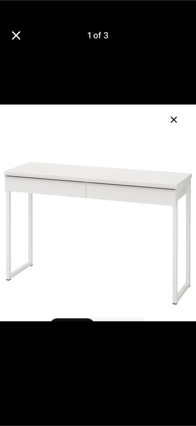 IKEA BESTA BURS Desk - High-Gloss White