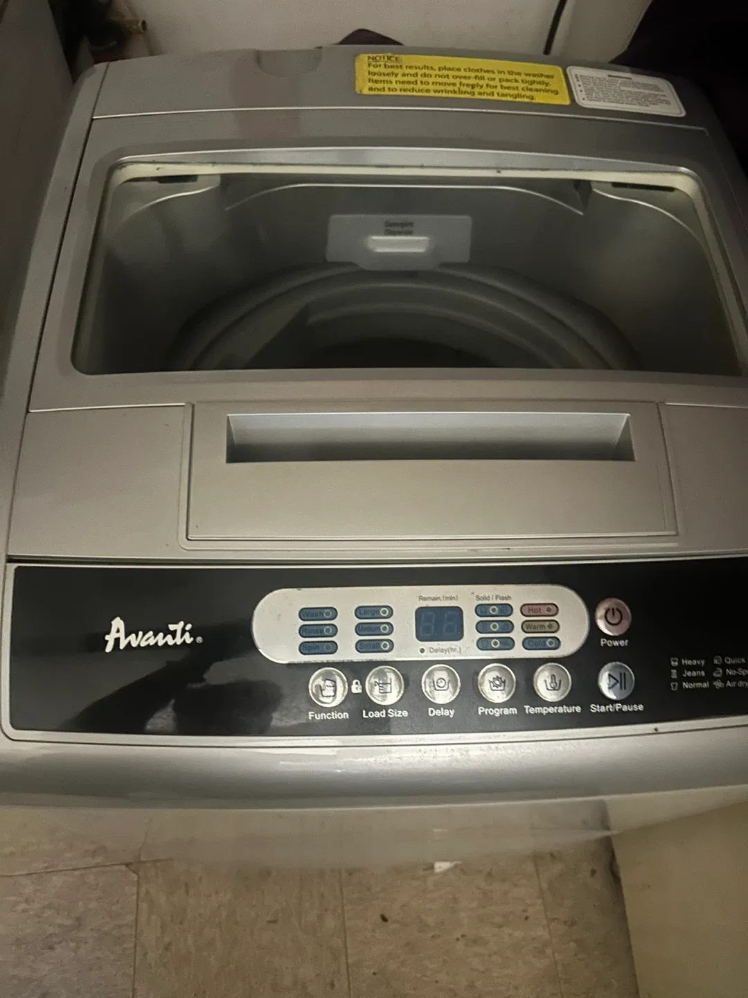 Avanti Top Load Washer image indicator(5)