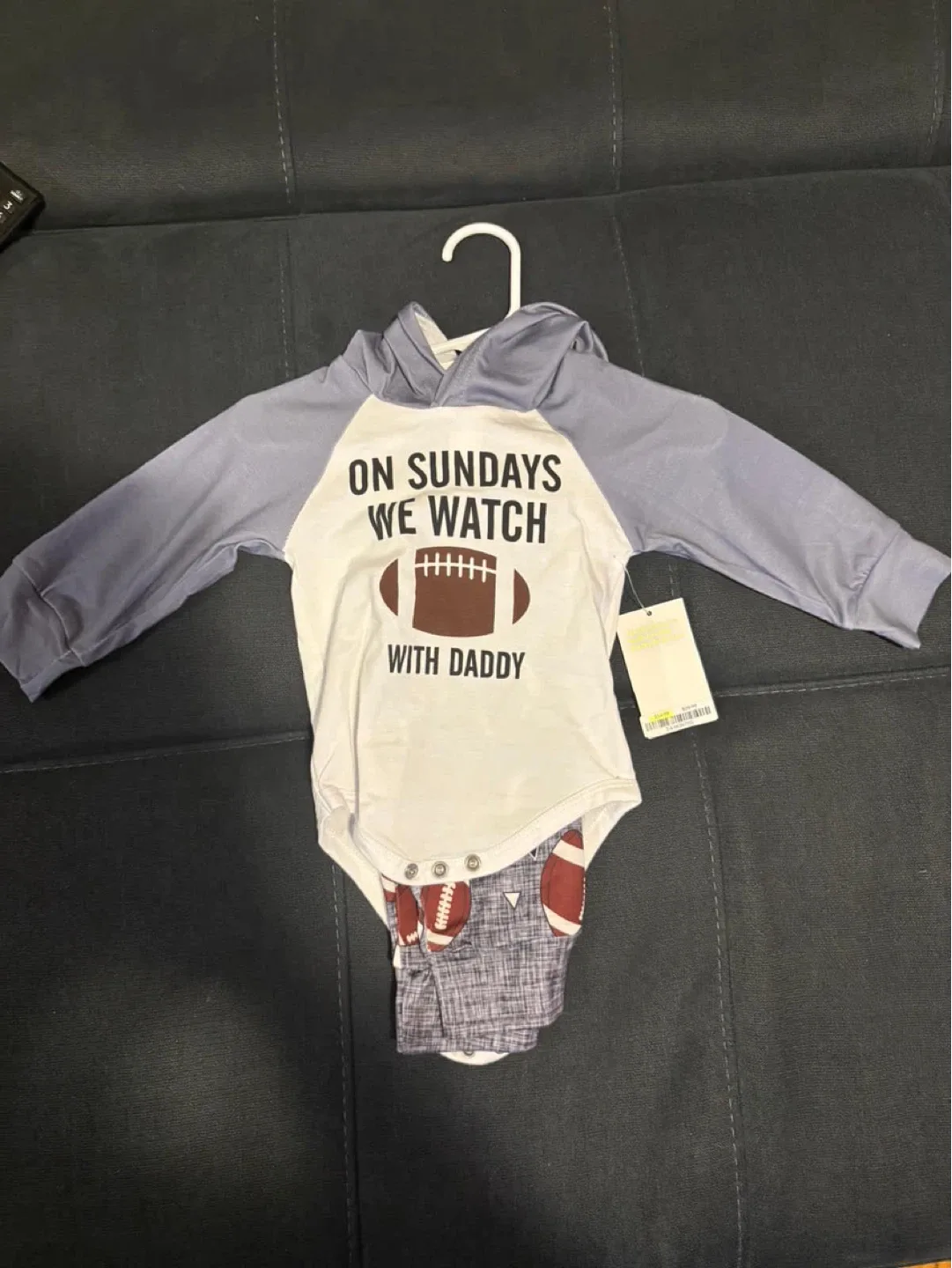 Baby Outfit - On Sundays We Watch With Daddy thumbnail